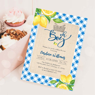 Invitación de Baby Shower de Niño Lemon Oh Boy