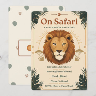 Invitación de Baby Shower de Niño León en Safari