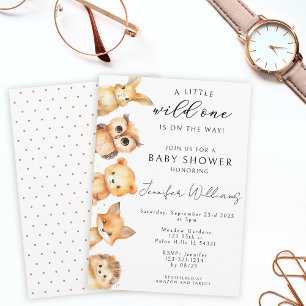 Invitación de baby shower de niño otoñal con anima