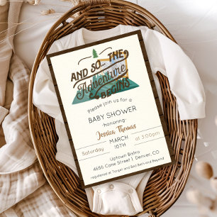 Invitación de Baby Shower de Niño para Aventura Rú