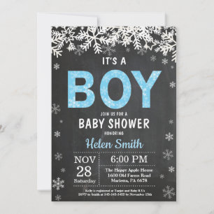 Invitación de Baby Shower de Niño para Invierno Rú