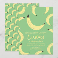 Invitación de Baby Shower de Niño Verde Plátano Li