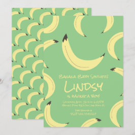 Invitación de Baby Shower de Niño Verde Plátano Li