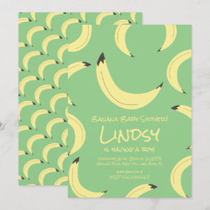 Invitación de Baby Shower de Niño Verde Plátano Li