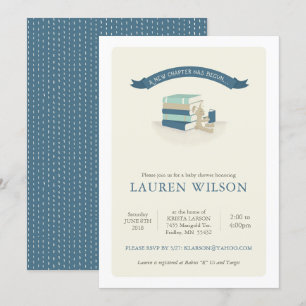 Invitación de Baby Shower de nuevo capítulo - azul