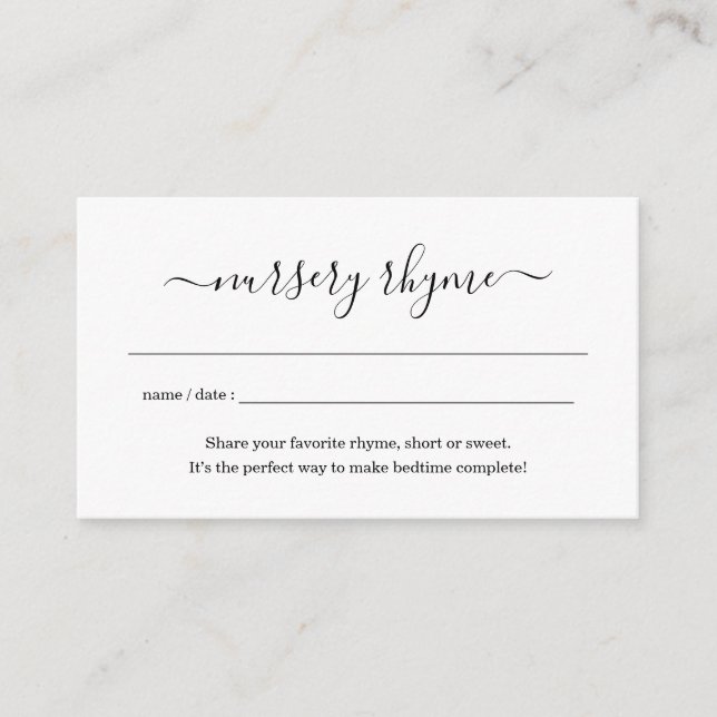Invitación de Baby Shower de Nursery Rhyme simple (Anverso)