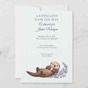 Invitación de Baby Shower de Nutria Bebé con Conch