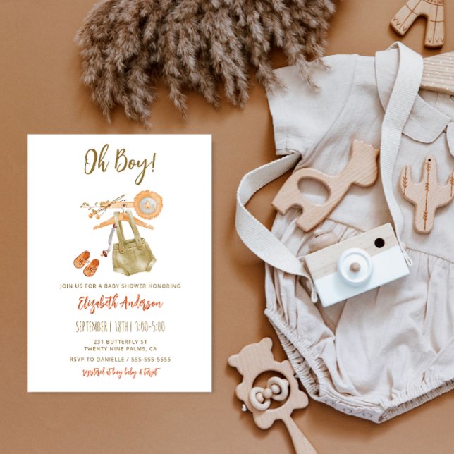 Invitación de Baby Shower de Oh Boy Boho (Subido por el creador)