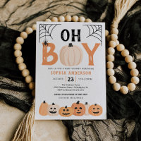 Invitación de Baby Shower de Oh Boy Halloween