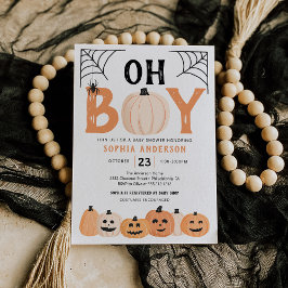 Invitación de Baby Shower de Oh Boy Halloween