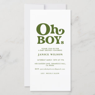 Invitación de Baby Shower de Oh chicos