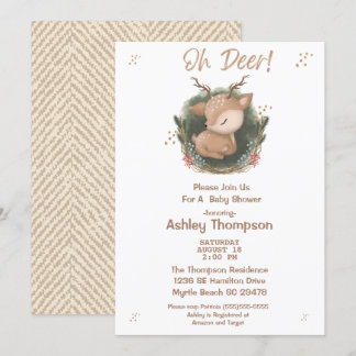 Invitación de Baby Shower de Oh Deer Boys