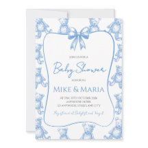 invitación de baby shower de osito de peluche