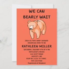 Invitación de Baby Shower de Osito de Peluche