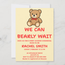 Invitación de Baby Shower de Osito de Peluche