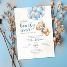 Invitación de Baby Shower de Osito de Peluche