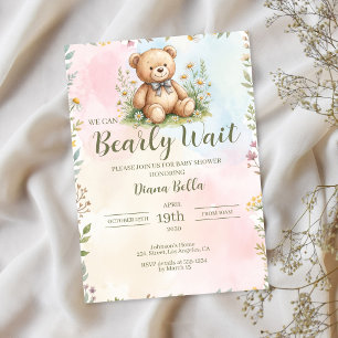 Invitación de Baby Shower de Osito de Peluche