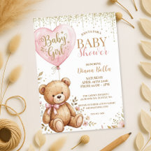 Invitación de Baby Shower de Osito de Peluche