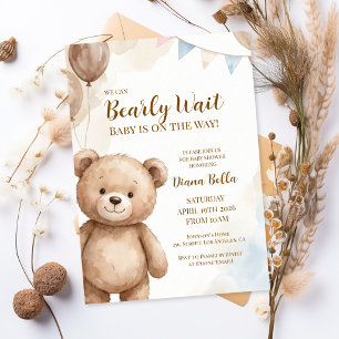 Invitación de Baby Shower de Osito de Peluche