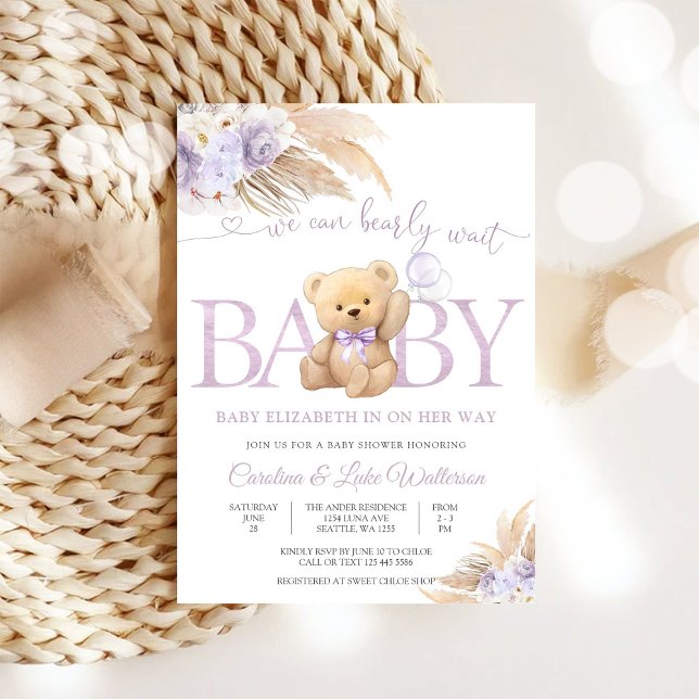Invitación de Baby Shower de Osito de Peluche (Subido por el creador)