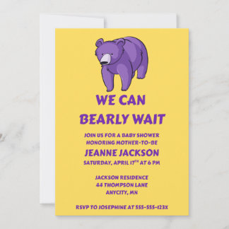 Invitación de baby shower de osito de peluche