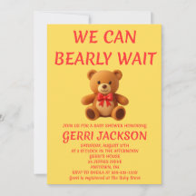 Invitación de Baby Shower de Osito de Peluche