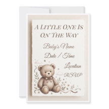 Invitación de Baby Shower de Osito de Peluche Ador