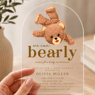 Invitación de Baby Shower de Osito de Peluche Ador