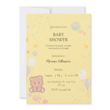 Invitación de Baby Shower de Osito de Peluche Ador