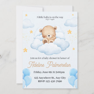 Invitación de Baby Shower de Osito de Peluche Ador