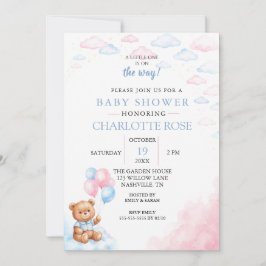 Invitación de Baby Shower de Osito de Peluche con