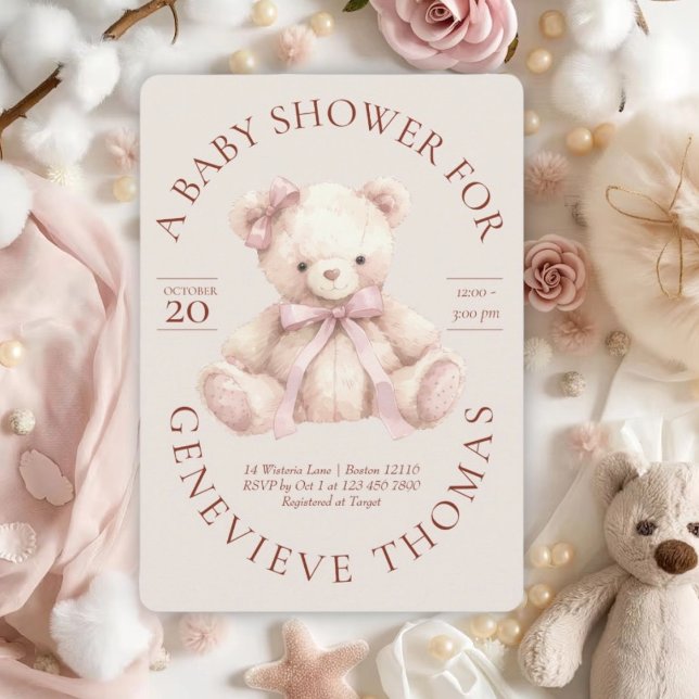 Invitación de Baby Shower de Osito de Peluche con  (Subido por el creador)