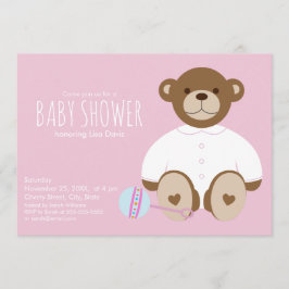 Invitación de Baby Shower de osito de peluche, fon