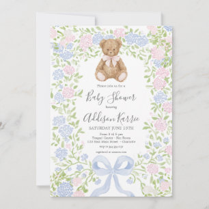 invitación de baby shower de osito de peluche gran