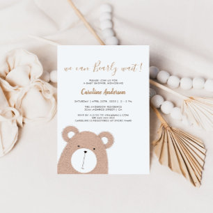 Invitación de baby shower de osito de peluche lind