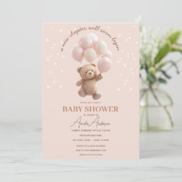 Invitación de baby shower de osito de peluche lind
