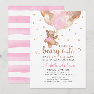 Invitación de baby shower de osito de peluche muy 