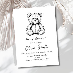 Invitación de Baby Shower de Osito de Peluche, Neu