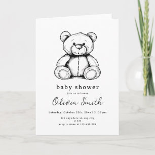 Invitación de Baby Shower de Osito de Peluche, Neu
