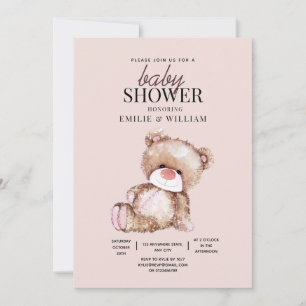 Invitación de Baby Shower de Osito de Peluche No P