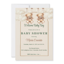 Invitación de Baby Shower de Osito de Peluche Vint