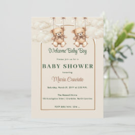 Invitación de Baby Shower de Osito de Peluche Vint