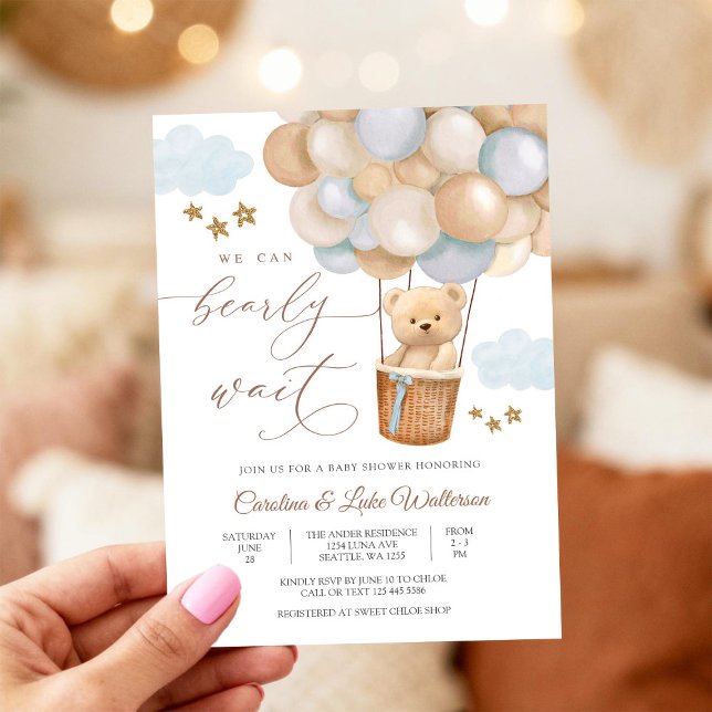 Invitación de Baby Shower de Osito Teddy Adorable (Subido por el creador)