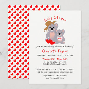 Invitación de Baby Shower de Ositos Koala Super Ad