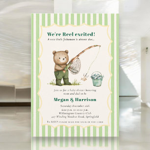 Invitación de Baby Shower de Oso Acuarela con QR