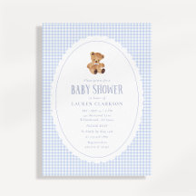 Invitación de Baby Shower de Oso de Peluche con Cu