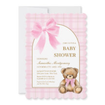 Invitación de Baby Shower de Oso de Peluche Elegan