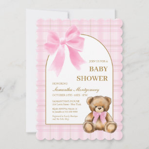 Invitación de Baby Shower de Oso de Peluche Elegan