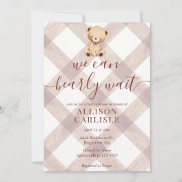 Invitación de Baby Shower de Oso de Peluche Marrón