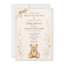 Invitación de Baby Shower de Oso de Peluche Neutra